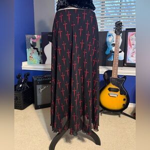 ❤️ Black and Red Cross Skirt 🖤